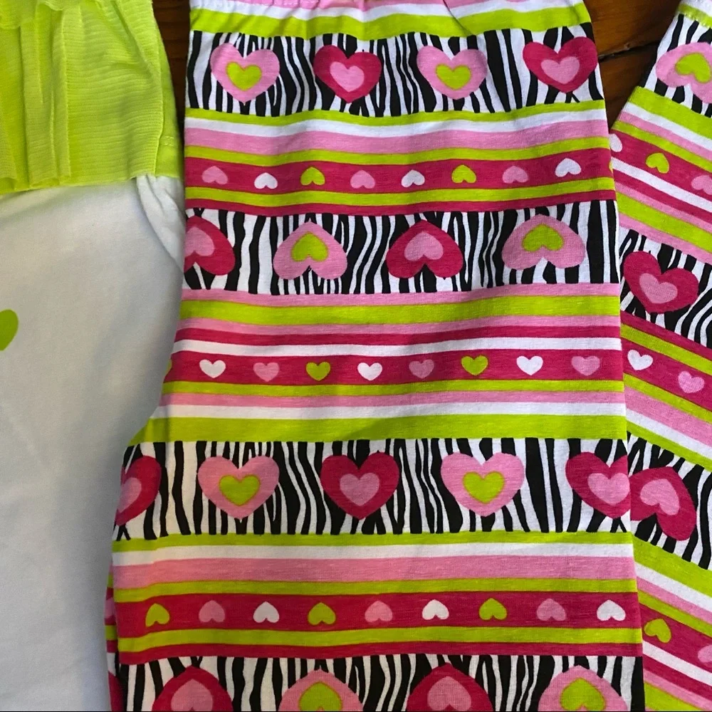 Heart Neon Outfit Matching Shirt & leggings Size 6/6X